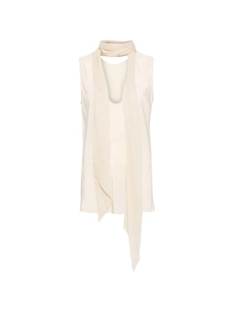 sleeveless scarf blouse