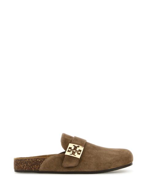 TORY BURCH Beige suede Mellow slippers
