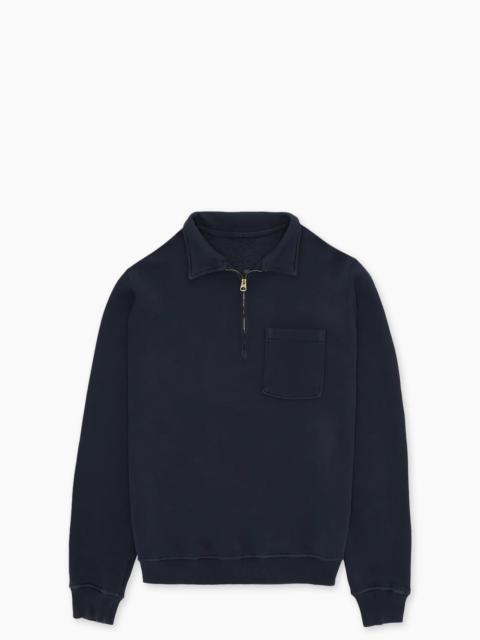FORTELA FORTELA YALE FLEECE JERSEY QUARTER ZIP SWEATSHIRT BLUE