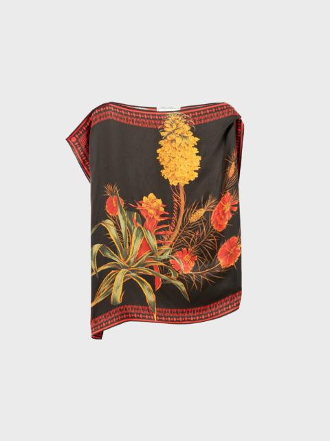 Blumarine ASYMMETRICAL PRINTED VISCOSE TWILL TOP