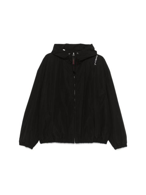 crinkled hooded jacket