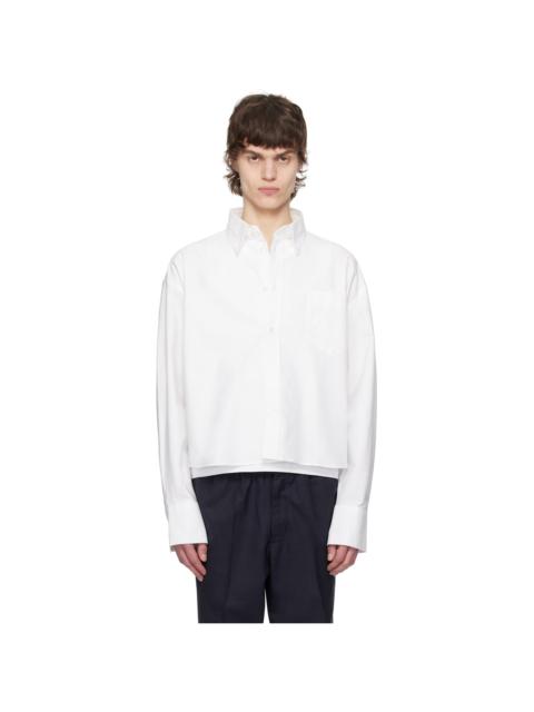 AMI Paris White Cotton Cropped Oversized Shirt