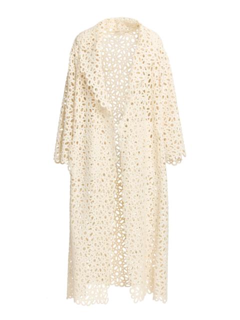 ELIE SAAB Oversized Macrame Coat white