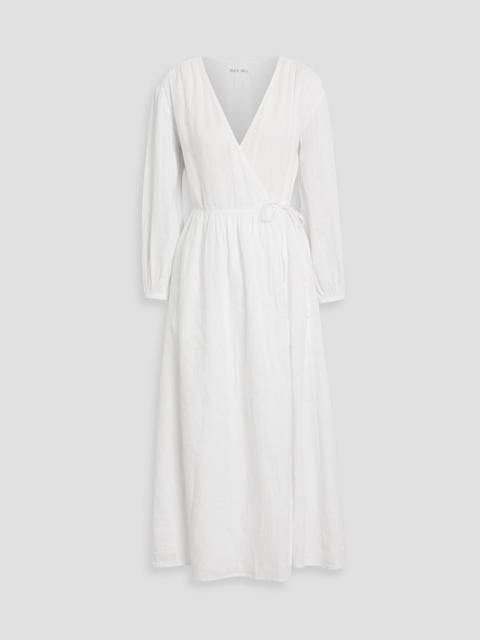 Other Designers Lauren linen midi wrap dress