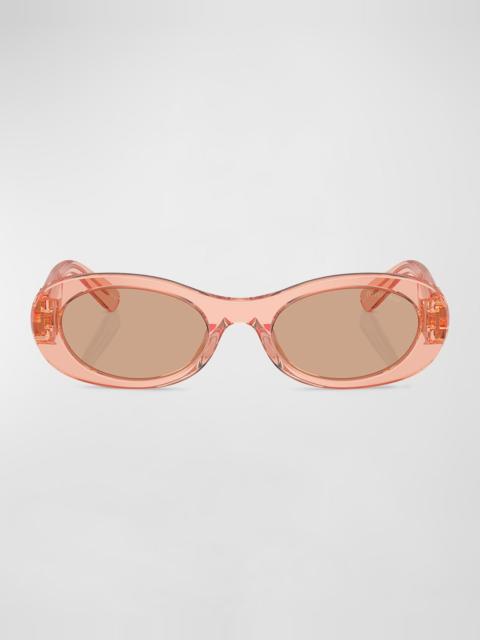 Miu Miu Logo Acetate Oval Sunglasses