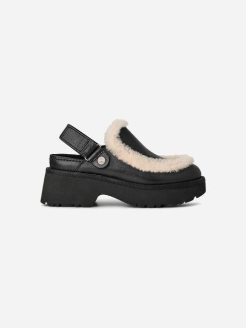 UGG ® Women's Esmee Leather Clog Sheepskin Shoes in Black