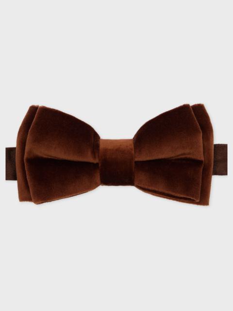 Paul Smith Dark Brown Velvet Pre-Tied Bow Tie