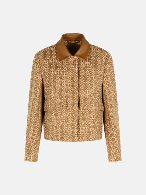 Max Mara 'VIBORG' CAMEL COTTON JACQUARD JACKET