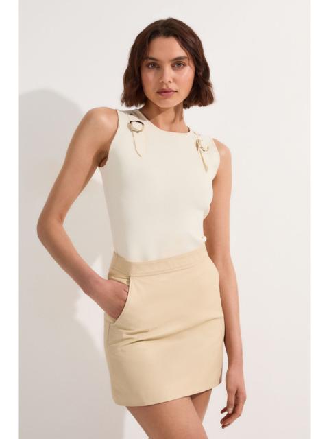 KAREN MILLEN Leather Signature Mini Skirt