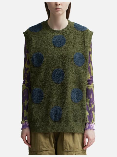 BRAIN DEAD TEDDY FUR DOT KNIT SWEATER VEST
