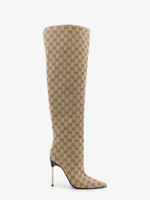 GUCCI Gucci Women Gg Fabric Cuissardes Boots
