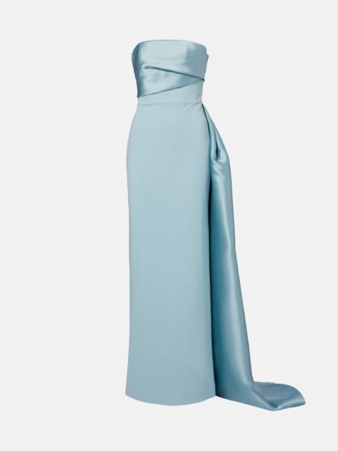 SOLACE LONDON Kinsley draped strapless gown