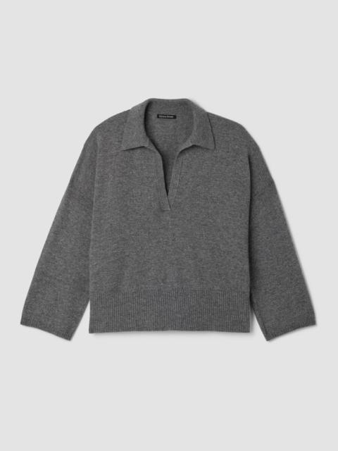 EILEEN FISHER Italian Cashmere Split Neck Top