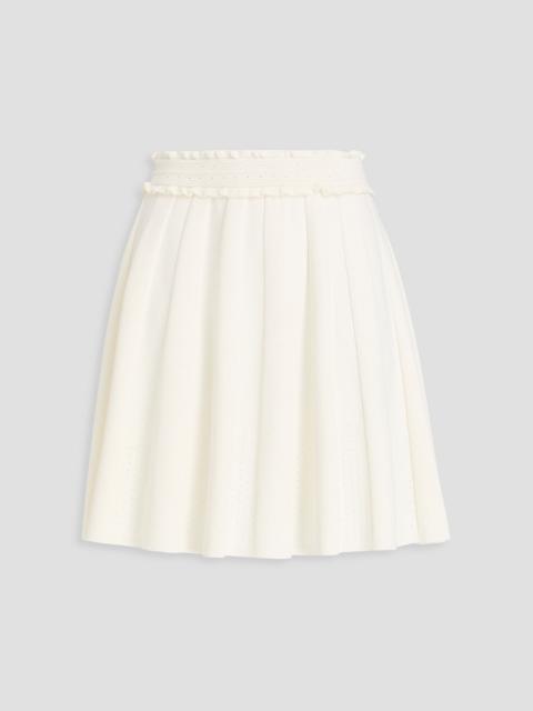 Sandro Ruffled ribbed-knit mini skirt