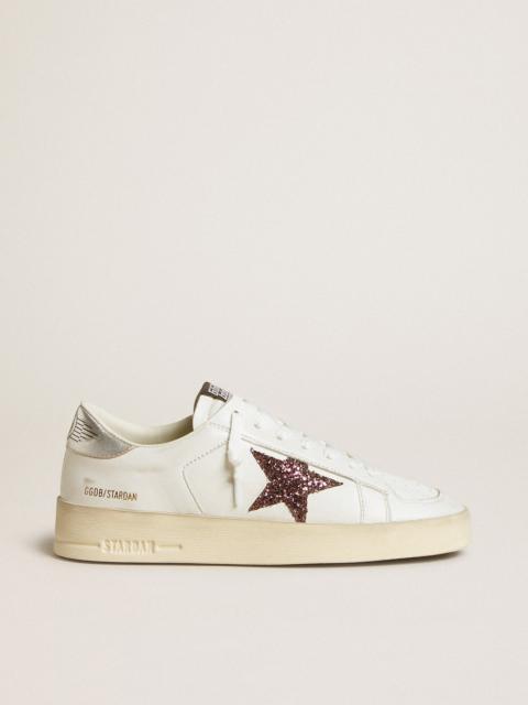 Golden Goose Stardan in nappa with glitter star and metallic leather heel tab