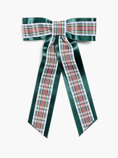 Jennifer Behr Blaire checked satin bow hair clip