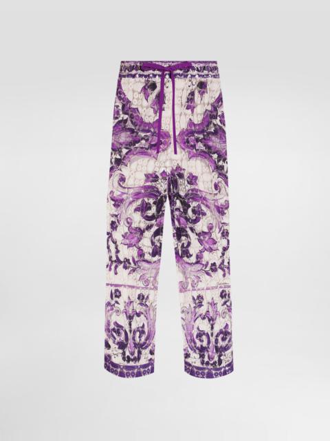 VERSACE Printed silk-twill wide-leg pants | REVERSIBLE