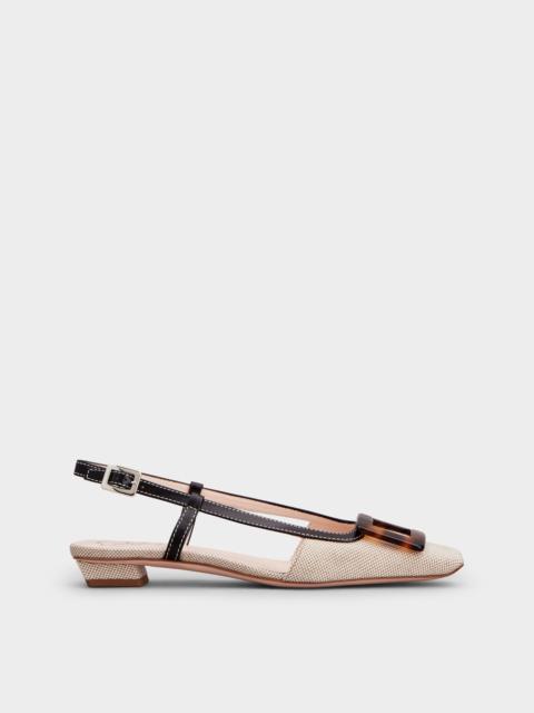 Roger Vivier Belle Vivier Slingback Ballerinas in canvas