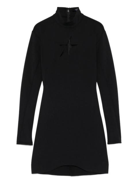 MUGLER keyhole-neck long-sleeve dress