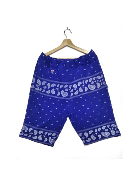 Other Designers Stunning Undefeated Paisley Blue Short Pant