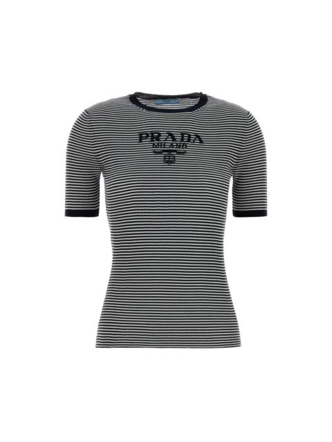 Prada PRADA Embroidered Silk T-shirt New & Authentic (Women's size