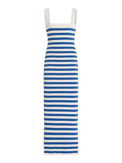 POSSE Ari Striped Knit Maxi Dress blue