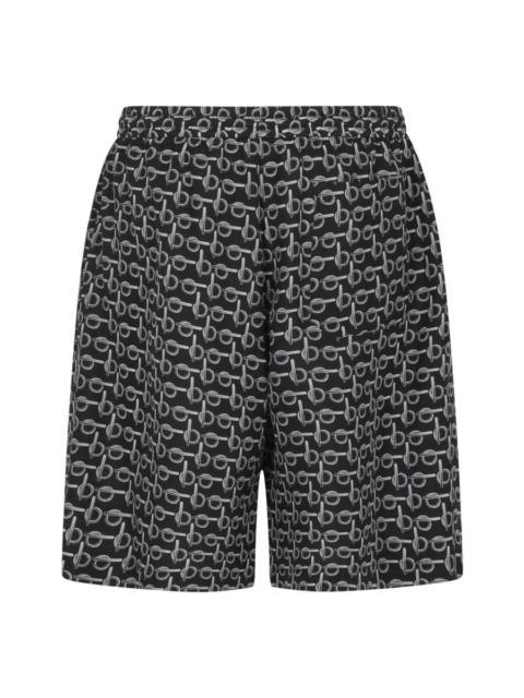 Burberry Burberry Monogram B Print Silk Shorts