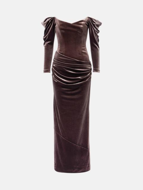 ALEX PERRY Draped velvet gown