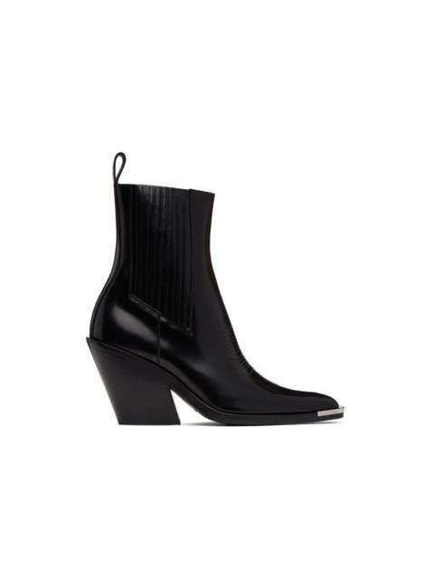 rabanne Black Santiag Heel Chelsea Boots