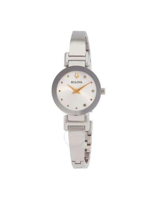 Bulova - Bulova Modern Quartz Diamond Silver Dial Ladies Watch 96P241