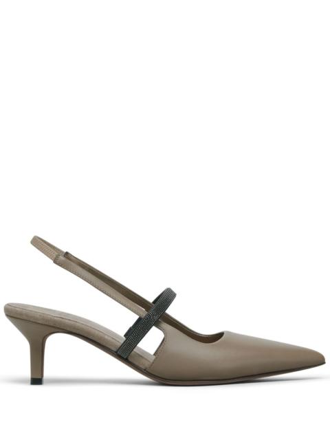 Brunello Cucinelli Women Leather Slingback Pumps