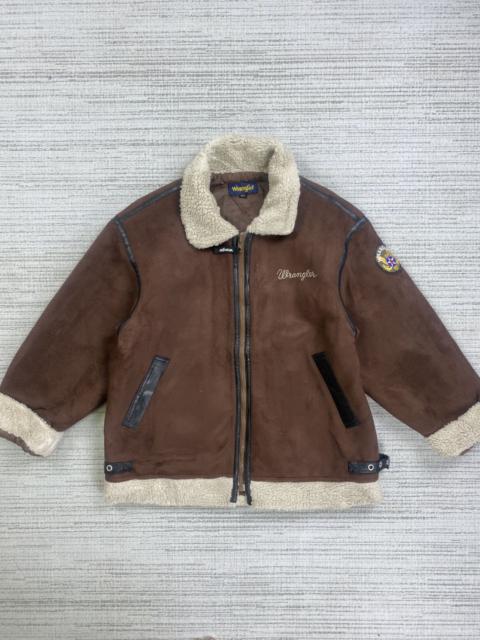Other Designers Vintage × Wrangler - Vintage Wrangler B3 Suede Shearling Lined Sherpa Jacket