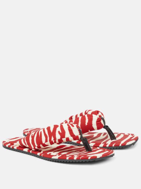 Indie zebra-print thong sandals