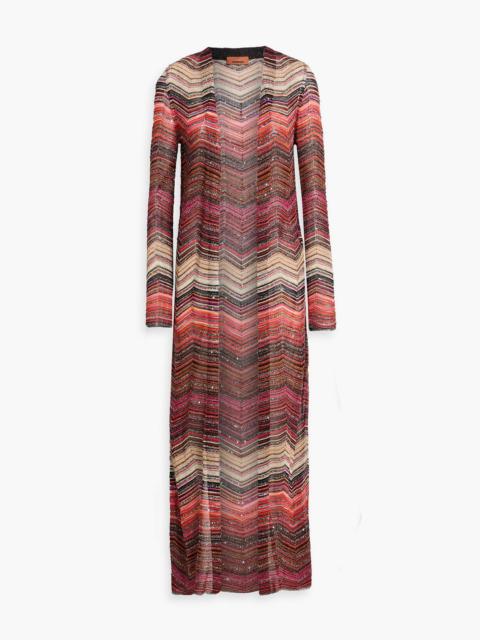 Missoni Sequin-embellished metallic crochet-knit cardigan