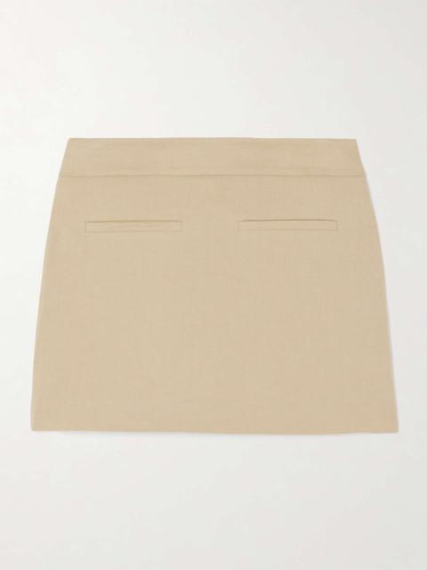 Alvara linen-blend twill mini skirt Stone
