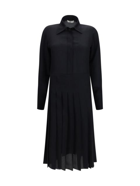 FENDI Fendi Long Jacquard Silk Dress Nero