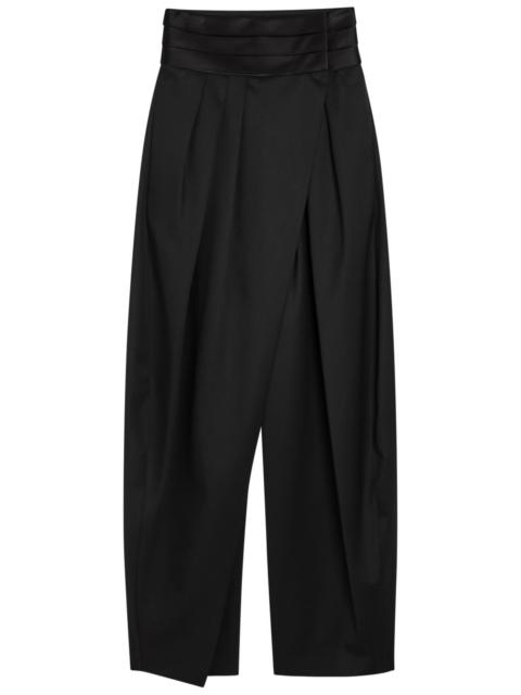 Alaïa Alaïa Barrel-leg Silk and Stretch-wool Trousers