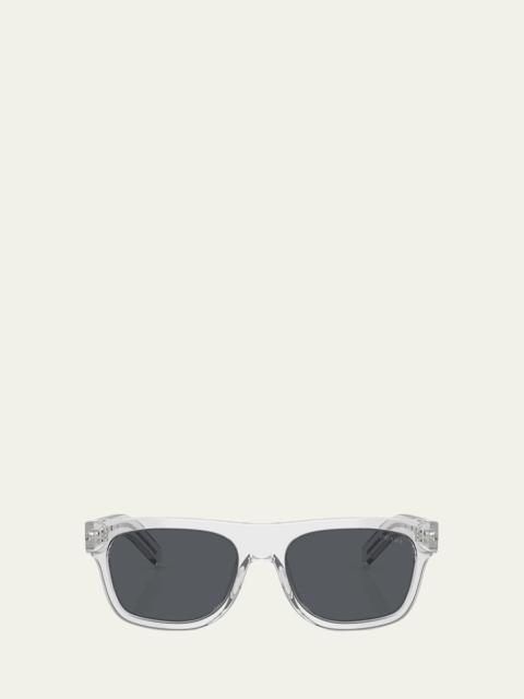 Prada Men's 0PR B12SF Metal and Plastic Square Sunglasses
