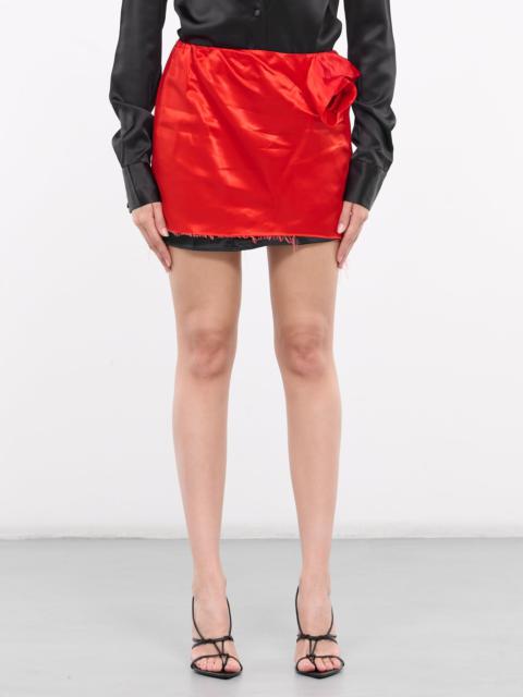 DIDU Rose-Embellished Mini Skirt