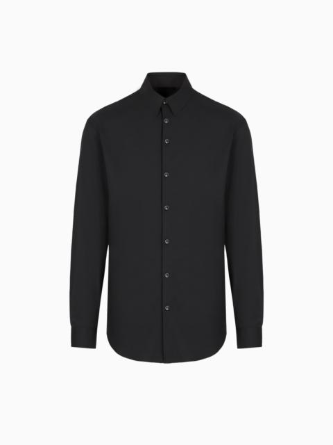 GIORGIO ARMANI Stretch fabric shirt with collar stays