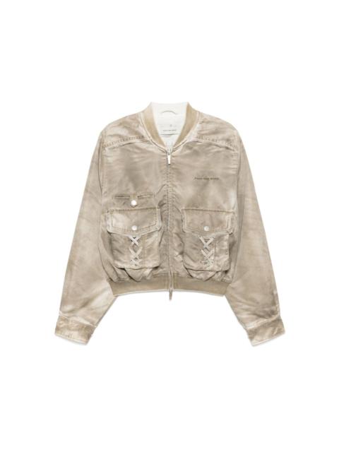 logo-embroidered bomber jacket