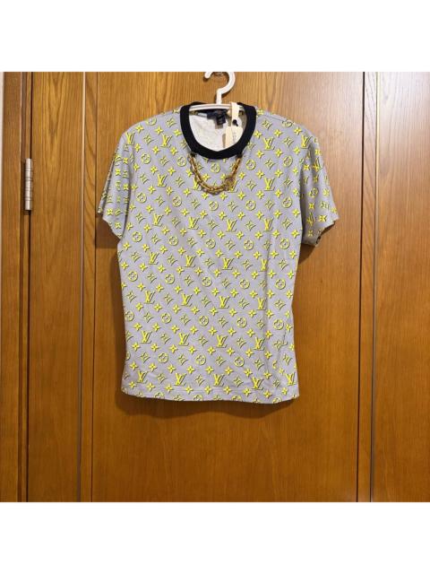 Louis Vuitton Louis Vuitton Fluorescent Yellow Chain Print Short Sleeve Top