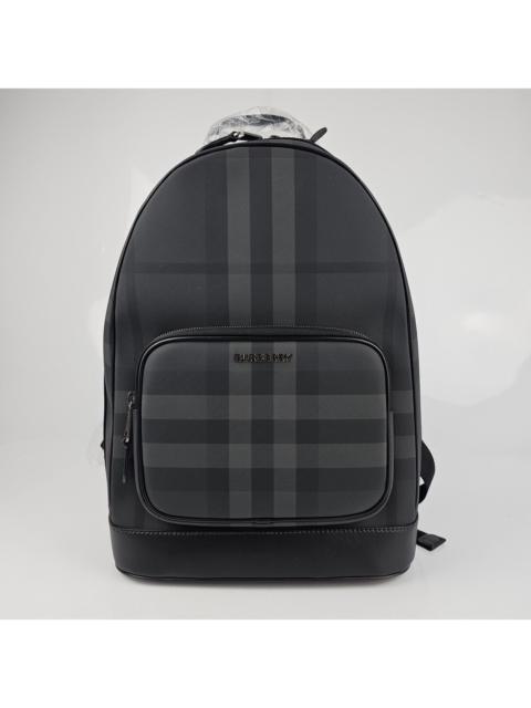 Burberry BURBERRY Rocco Charcoal Checkered E-Canvas Backpack New