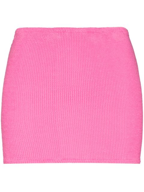 Hunza G crinkled-effect mini skirt