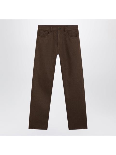 Prada Prada Ebony-Colored Wool Trousers Men