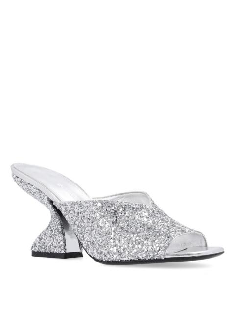 FERRAGAMO Salvatore Ferragamo Ladies Argento Sansu 85mm Sculptural-Heel Mules