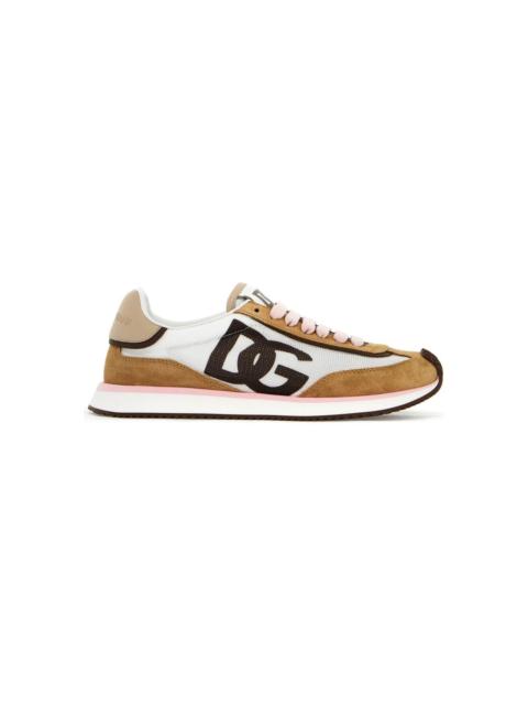 Dolce & Gabbana 'dragon' Beige Suede Blend Sneakers