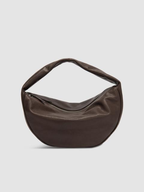 BY FAR Maxi Cush Ristretto Washed Leather Shoulder Bag