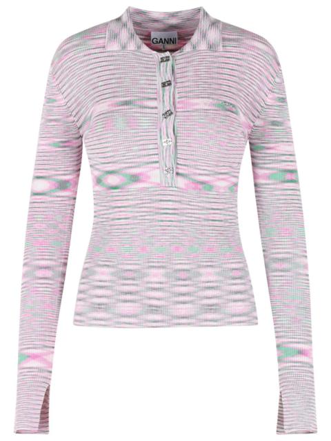 GANNI Ganni Pink Viscose Blend Sweater Women