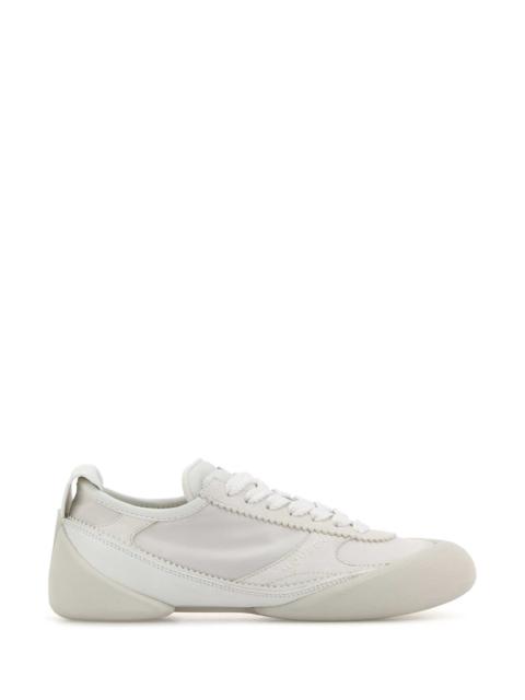 Alexander Mcqueen Women White Canvas And Suede S Rubber Sneakers